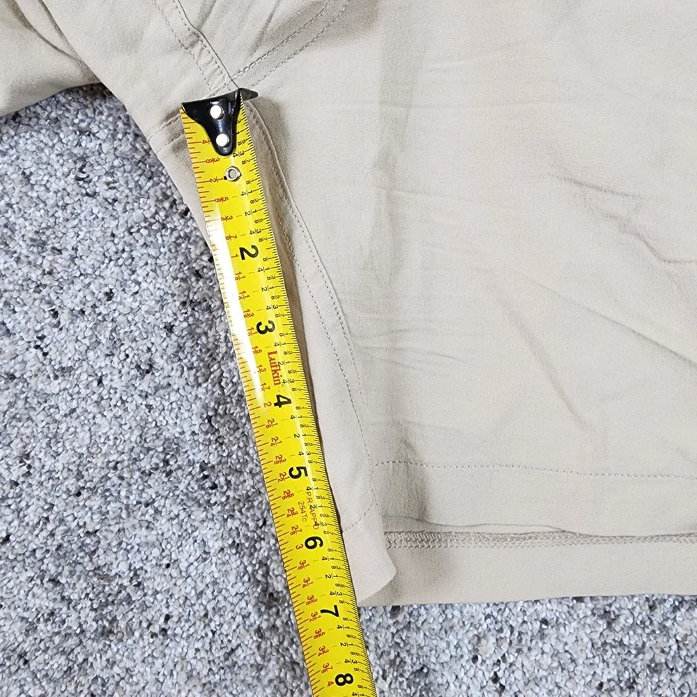 tasc Performance Shorts Mens 38 Tailored Khaki Bamboo Stretch Good